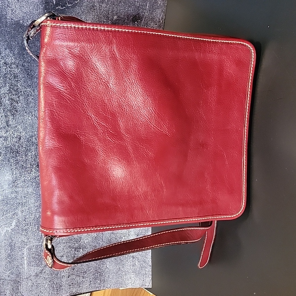 Vintage Italian Leather Red Crossbody